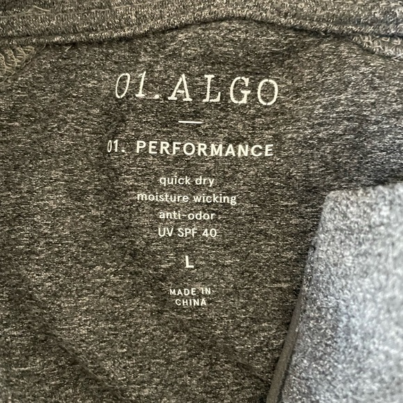 NWT 01.Algo Performance 1/4 Zip Pullover Gray Athletic Moisture Wicking Men’s L - Picture 3 of 9